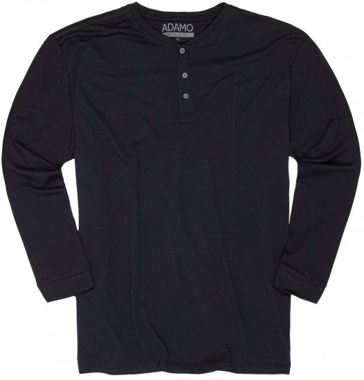 Adamo Sven Regular fit Serafino Long sleeve T-shirt Navy - Kratke Majice - Moške kratke majice za močnejše postave