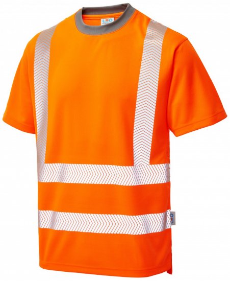 Leo Larkstone Coolviz Plus T-shirt Hi-Vis Orange - Delovne Obleke - Delovne Obleke Močnejše postave