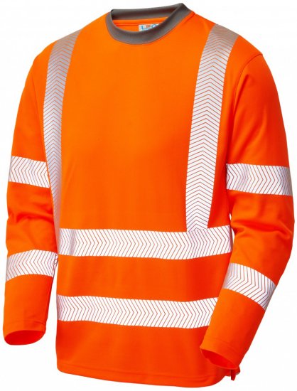 Leo Capstone Coolviz Plus Long Sleeve T-shirt Hi-Vis Orange - Delovne obleke - Delovne Obleke Močnejše postave