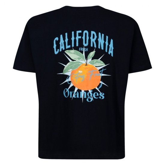 Espionage T449 California Oranges Majica s potiskom mornarska - Kratke Majice - Moške kratke majice za močnejše postave