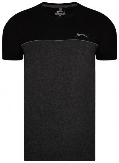 Slazenger Tarique T-shirt Black - Kratke Majice - Moške kratke majice za močnejše postave