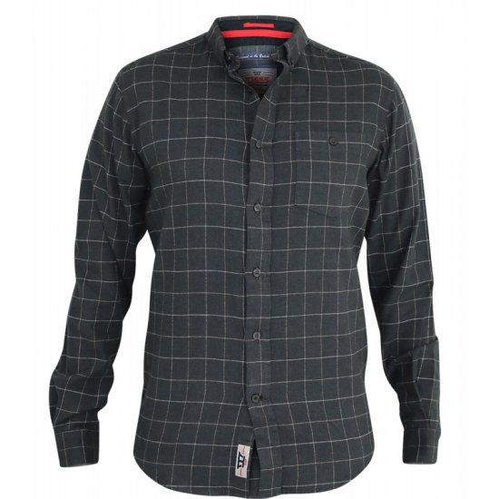 D555 Taylor Long Sleeve Shirt Charcoal - Srajce - Moške srajce za Močnejše Postave