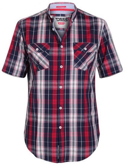 D555 Terell Shirt Navy/Red - Srajce - Moške srajce za Močnejše Postave