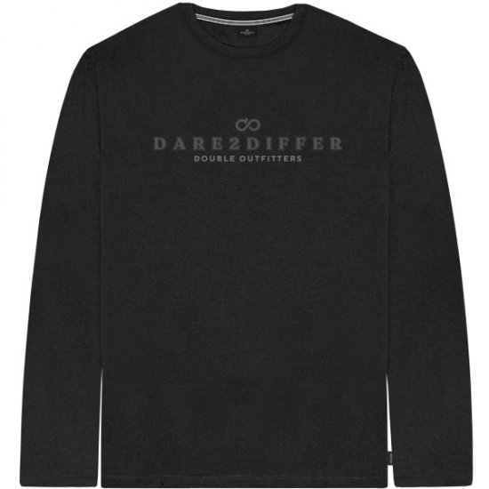 Double Outfitters TS-9172 Long Sleeve T-Shirt Print Black - Kratke Majice - Moške kratke majice za močnejše postave