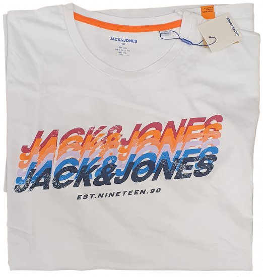Jack & Jones Tyler T-shirt White - Kratke Majice - Moške kratke majice za močnejše postave