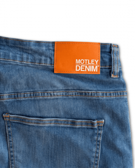 Motley Denim Soho 5-Pocket Jeans Blue Wash - Kavbojke & hlače - Moške Kavbojke in Hlače za Močnejše Postave