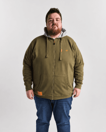 Motley Denim Copenhagen Hoodie Dark Khaki - Puloverji & jopice - Moški Puloverji & Jopice za Močnejše Postave