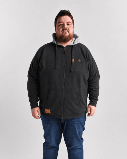Motley Denim Copenhagen Hoodie Charcoal - Puloverji & jopice - Moški Puloverji & Jopice za Močnejše Postave