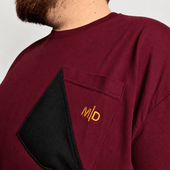 Motley Denim Milan Majica Rdeča - Kratke Majice - Moške kratke majice za močnejše postave