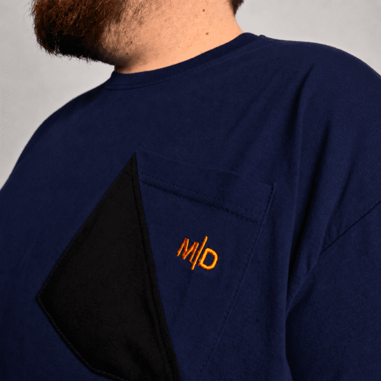 Motley Denim Milan Majica Mornarsko modra - Kratke Majice - Moške kratke majice za močnejše postave