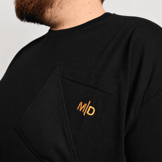 Motley Denim Milan Majica Črna - Kratke Majice - Moške kratke majice za močnejše postave