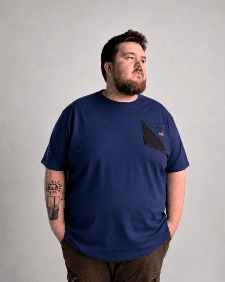 Motley Denim Milan Majica Temno indigo - Kratke Majice - Moške kratke majice za močnejše postave