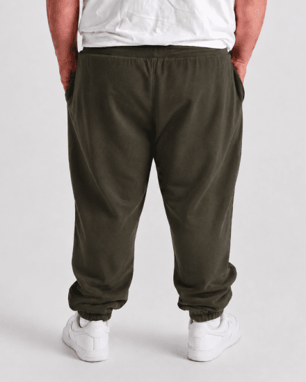 Motley Denim Berlin Sweatpants Dark Khaki - Trenirke & kratke trenirke - Moške Trenirke za Močnejše Postave