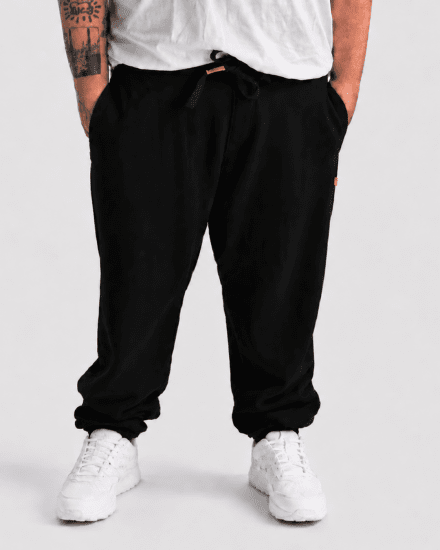 Motley Denim Berlin Sweatpants Black - Trenirke & kratke trenirke - Moške Trenirke za Močnejše Postave