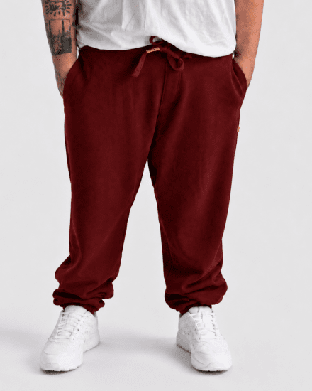 Motley Denim Berlin Sweatpants Red - Trenirke & kratke trenirke - Moške Trenirke za Močnejše Postave