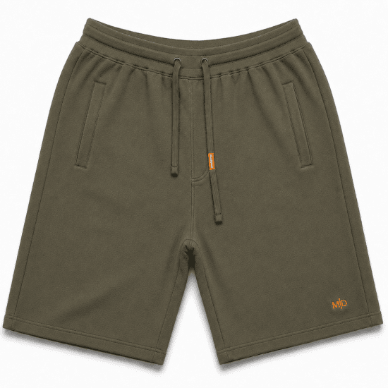 Motley Denim Paris Sweatshorts Dark Khaki - Trenirke & kratke trenirke - Moške Trenirke za Močnejše Postave
