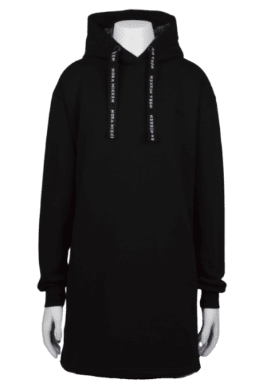 Nora Mikken KRISTINA Long Hoodie Black - Puloverji & jopice - 