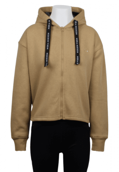 Nora Mikken GERTRUD Cropped Hoodie Camel - OBLAČILA ZA ŽENSKE XS-XXL - 