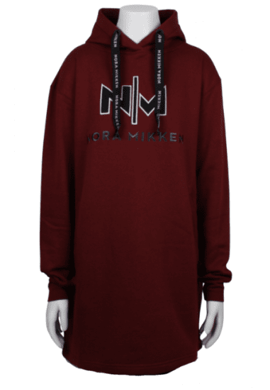Nora Mikken KADRI WHITE Long Hoodie Burgundy - Puloverji & jopice - 