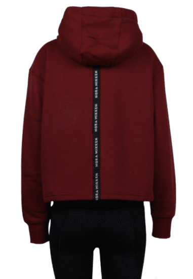 Nora Mikken GERTRUD Cropped Hoodie Burgundy - Puloverji & jopice - 