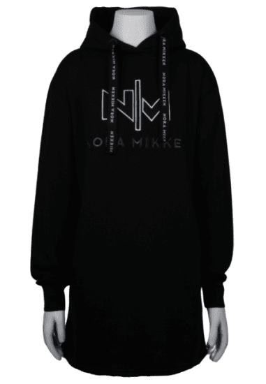 Nora Mikken KADRI WHITE Long Hoodie Black - Puloverji & jopice - 