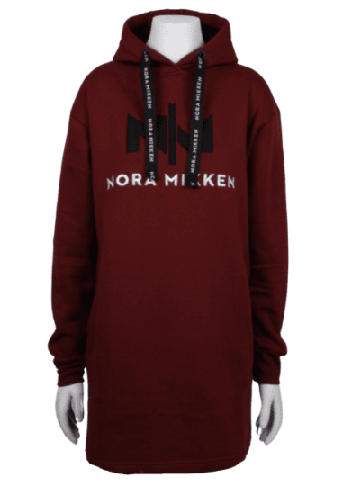 Nora Mikken KADRI Long Hoodie Burgundy - Puloverji & jopice - 