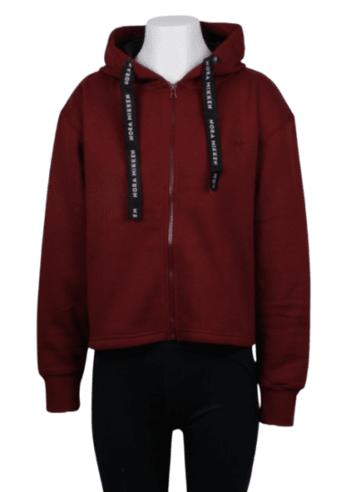 Nora Mikken GERTRUD Cropped Hoodie Burgundy - Puloverji & jopice - 