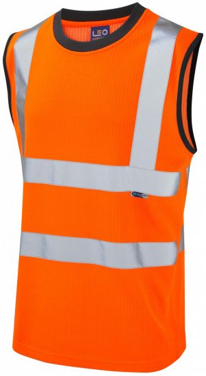 Leo Ashford Comfort Sleeveless T-shirt Hi-Vis Orange - Delovne obleke - Delovne Obleke Močnejše postave