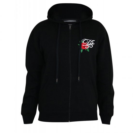 D555 Verlin Couture Full Zip Hoodie Black - Puloverji & jopice - Moški Puloverji & Jopice za Močnejše Postave