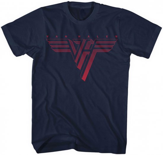 Van Halen Classic Red Logo T-shirt Navy - Kratke Majice - Moške kratke majice za močnejše postave