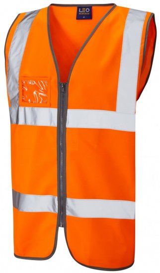 Leo Rumsam Zip Front Waistcoat Hi-Vis Orange - Delovne obleke - Delovne Obleke Močnejše postave