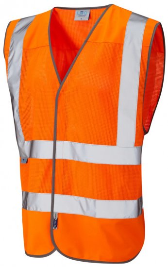 Leo Arlington Coolviz Waistcoat Hi-Vis Orange - Delovne obleke - Delovne Obleke Močnejše postave