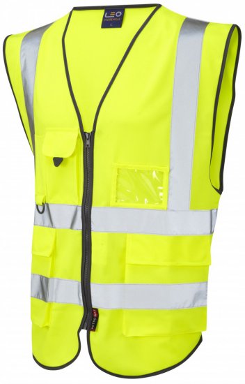 Leo Lynton Superior Waistcoat Hi-Vis Yellow - Delovne Obleke - Delovne Obleke Močnejše postave
