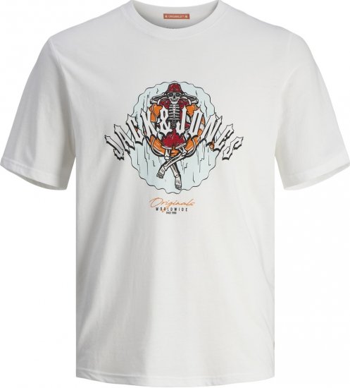 Jack & Jones JORCOCONUT T-shirt Bright White - Kratke Majice - Moške kratke majice za močnejše postave