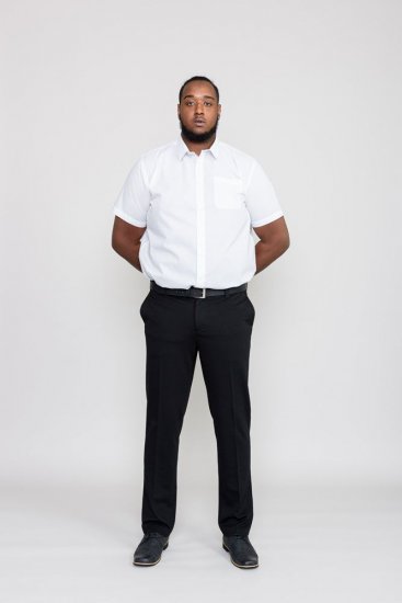 D555 Yarmouth Four Way Stretch Trouser With Flexible Waistband Black - Kavbojke & hlače - Moške Kavbojke in Hlače za Močnejše Postave