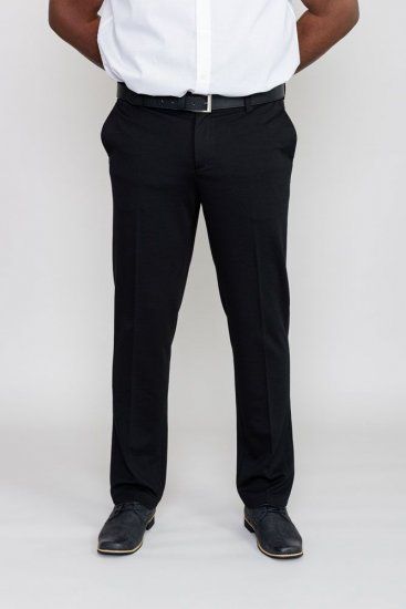 D555 Yarmouth Four Way Stretch Trouser With Flexible Waistband Black - Kavbojke & hlače - Moške Kavbojke in Hlače za Močnejše Postave