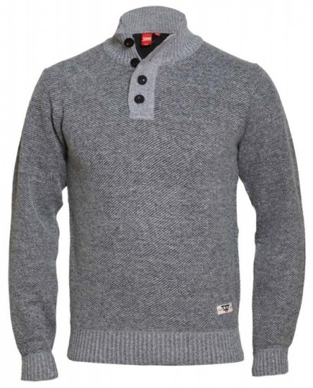 D555 Zane Sweater Grey - Puloverji & jopice - Moški Puloverji & Jopice za Močnejše Postave