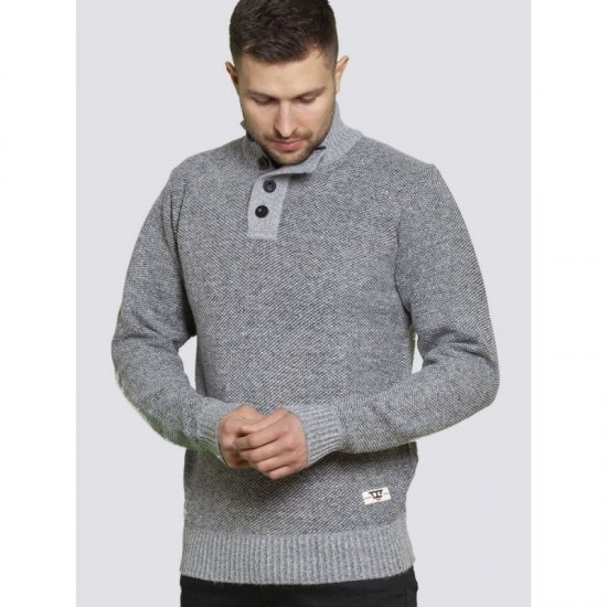 D555 Zane Sweater Grey - Puloverji & jopice - Moški Puloverji & Jopice za Močnejše Postave